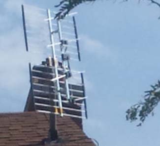 Rooftop HDTV Antenna installation in Derby, New York.